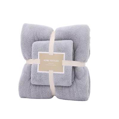 China Antimicrobial Coral Velvet Towel Super Soft Absorbent Microfiber Kids Bath Towel Sets for sale