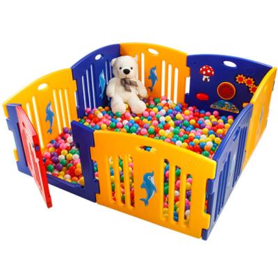 China Outdoor Plastic Playpen Parts Portable Baby Fence Baby Play Yard for sale