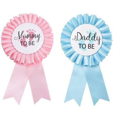 China Wholesale Baby Shower Badge Mom To Be Badge Dad To Be Baby Shower Party Supplies for sale