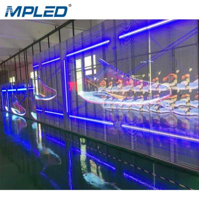 China MPLED Indoor Transparency LED Window Glass LED Display 85% P3.9 High Definition for sale