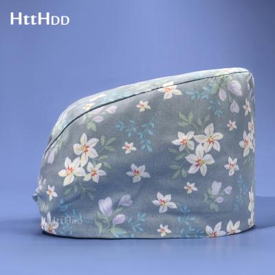 China High Quality Print Hats Nursing Cap Senior Lab Scrub Pet Shop Surgicals Cap Women's Dentist Dentist Beautician Medical Hat for sale