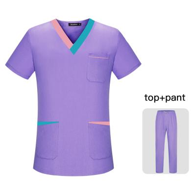 China High Quality Breathable Dentistry Doctor Nurse Uniforms Beauty Salon Work Wear Cartoon Printing Scrubs Tops Men And Women Wholesale for sale