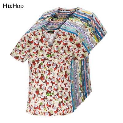 China High Quality Print Women Workwear Beauty Salon Lab Uniforms Spa Work Uniforms Pet Club Work Scrubs Tops Christmas Scrubs Suit Wholesale for sale