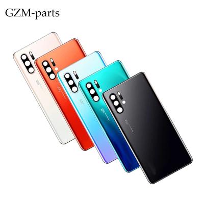 China Best Price GZM-Glass Parts Back Door Cover Case For Huawei P30 Battery Door Cover With Camera Lens 100% NEW for sale