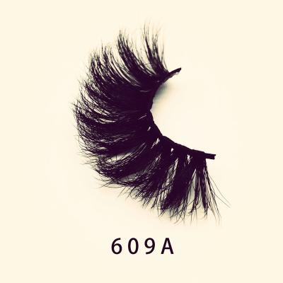 China Mink Classic Different Length Vendor Style 609A Natural Soft 3d 25mm Long Mink Full Strip  Eyelash for sale