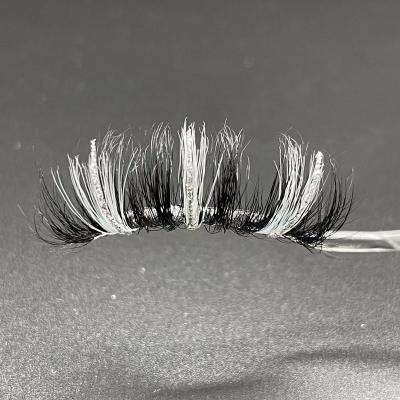 China Natural Soft Eyelash New Style Full Strip Color Volume 3D Mink Lashes Real Mink Fur Colorful Eyelashes Wholesale glitter colored lashes for sale