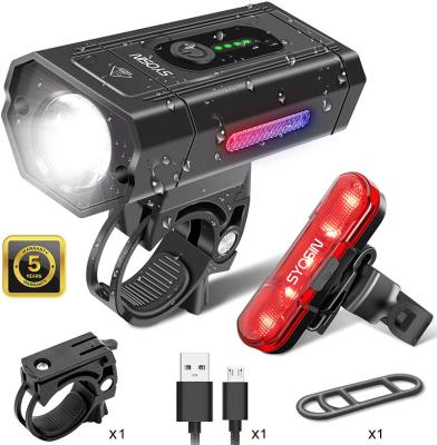 China Rechargeable Via USB Bicycle Accessories Ipx-6 Waterproof Usb Front And Rear Led Lights Rechargeable Bicycle Light for sale