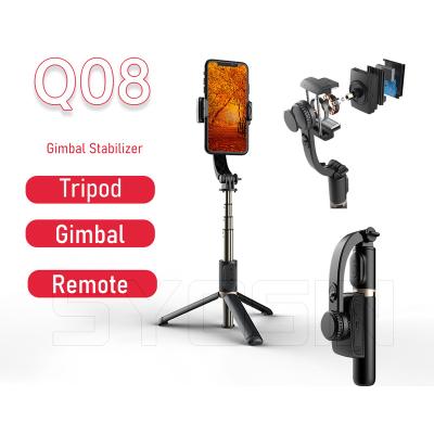 China For Cellphones and Go Pro3 SYOSIN Q08 Handheld Steady Wireless Remote Phone Gimbal Stabilizer 1-Axis Palo Selfie Stick Tripod With Anti Shake For Vlog for sale