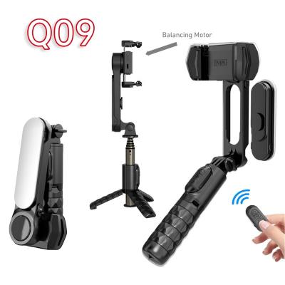 China PORTABLE Mini Single-axis Gimbal Stabilizer Selfie Stick Tripod With Light Detachable Led Wireless Controller For Mobile Phone for sale