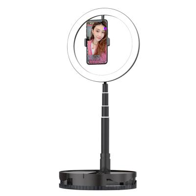 China Syosin Foldable 10 Inch Led Foldable Ring Light With Stand And Phone Holder Photography Light For Tiktok Youtube Live Stream for sale