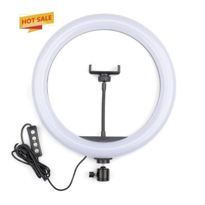 China Live Makeup Photography 13 Inch YouTube Video LED Ring Light With Ball Cell Phone Holders 10W Dimmable Key Color Temperature For Makeup Live Studio Video for sale