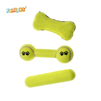 China Viable Wholesale Famipet Squeaky Pet Toys Tennis Ball Dog Toys for sale