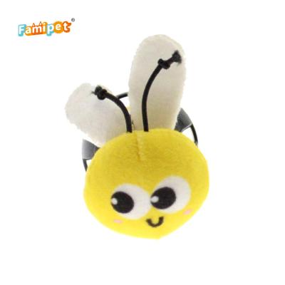 China Wholesale Viable Cat Toy Bee Shape Interactive Plush Cat Toys with Catnip Bell for sale