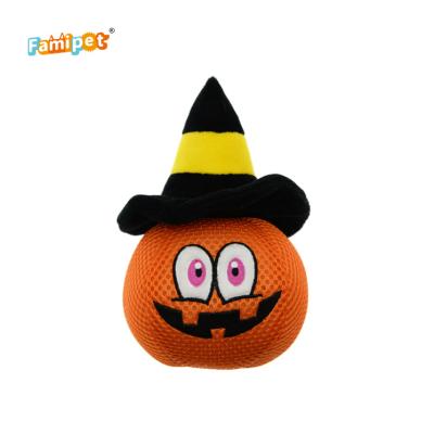 China Halloween Viable Design Cat Bat Pumpkin Ball Pull Stuffed Squeaky Custom Ball Cat Toys for sale