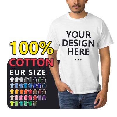 China Wholesale 100% Cotton T Shirts Anti Shrink Sublimation T-shirts Plain Custom Printing Oversized White Blank T-shirt for sale