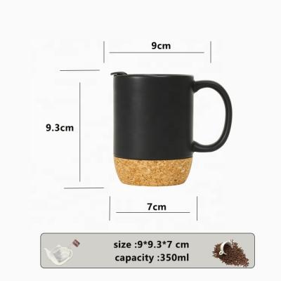 China Sustainable Coffee 12oz Cork Ceramic Mugs With Cork Bottom for sale