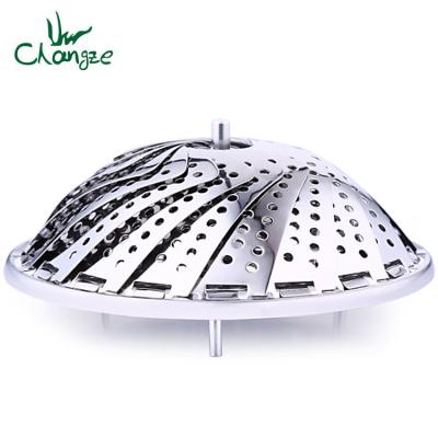 China Sustainable Collapsible Stainless Steel Steamer Insert for Steaming Veggie Food Seafood Cooking Vegetable Steamer Basket Rice Steamer for sale