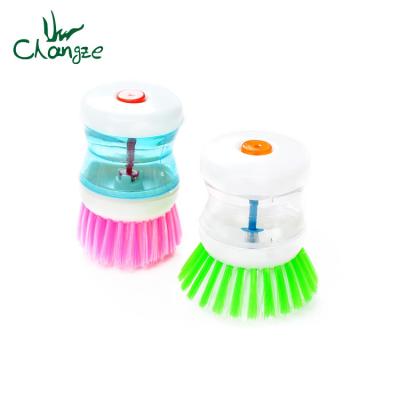 China Sustainable Cheap Price Kitchen Sweep Soap Dish Dispensing Brush For Household Cleaning for sale