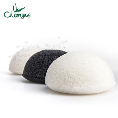 China Customizable Face Colors Semicircle Shape 100% Pure Natural Konjac Face Sponge For Facial Cleansing for sale