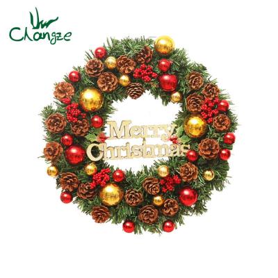 China All Festival Decoration LED Christmas Wreath Front Door Ornament Christmas Wreath For Decoration for sale