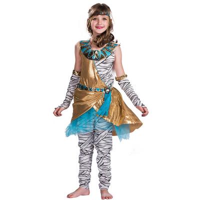 China Halloween Dress Pharaoh Mummy Cosplay Costume Halloween Dress For Kids for sale