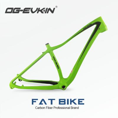 China Fat OG-EVKIN CF-041 26er Mountain Bikes Carbon Mountain Bike Frame BSA 5.0 Tires Full Carbon Snow Bike 160mm Disc Brake Bicycle Frameset for sale