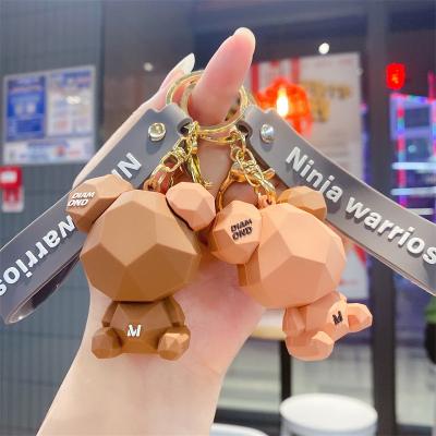 China Hot Selling Key Chain 3D Pendant PVC Key Chain Creative Cute Animal Bear Key Chain Bag Promotion Gift Cartoon Cute Animal for sale