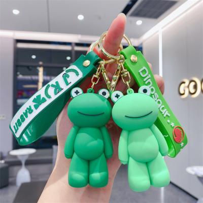 China New Promotion Gift Creative Cartoon Kids Rubber Frog Key Chain 3D PVC Key Chain Pendant Pendant Chain for sale