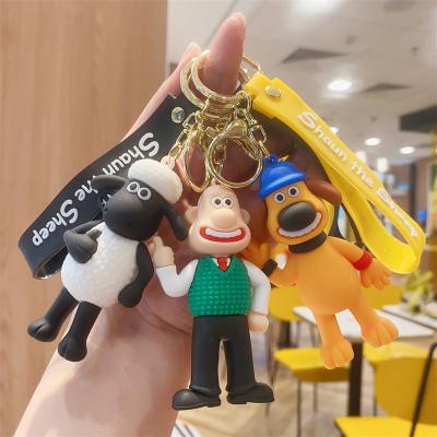 China Promotion Gift Cute Anime Shaun The Lamb Key Chain Design Animal Pendant Custom PVC Key Chain for sale