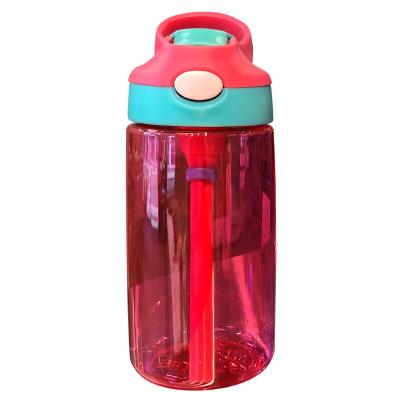 China 14oz Tritan Kids Autospout Viable Leakproof BPA Free Flip Water Bottles With Straw And Handle for sale