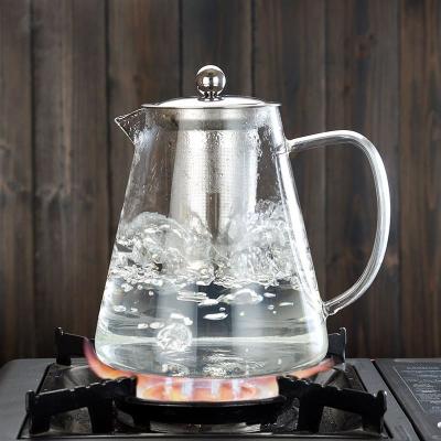 China 450ml 700ml 950ml Triangle Teapot High Viable Tea Leaf Heat Resistant Teapot With Filter for sale