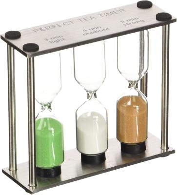 China Perfect Viable Tea Timer Stainless Steel Hourglass Kitchen Sand Timers for sale