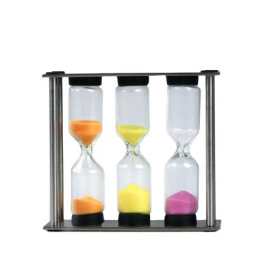 China Customized Viable 3, 4 and 5 Minute Stainless Steel Sand Timer Hourglass Tea Timer for sale