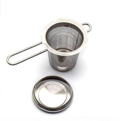 China Double Handle Stainless Steel Tea Infuser Tea Strainer Extra Fine Metal With Lid for sale