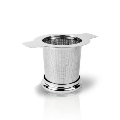 China Sustainable Premium Stainless Steel Tea Infuser Strainer With Hands And Drip Tray for sale