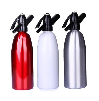 China Sustainable 1L Portable Home Fresh Aluminum Soda Siphon Bottle Soda Water Maker for sale