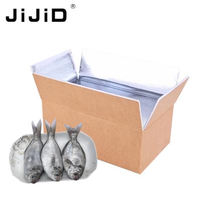 China JiJiD Recyclable Insulated Box 230*130*160 Aluminum Foil Carrying Box Seafood Insulated Cardboard Insulated Delivery Box for sale