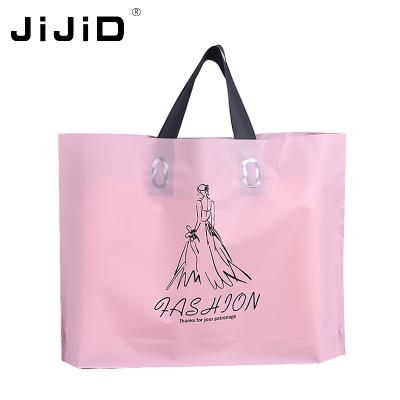 China Custom Printed PUNCH JiJiD Logo Design Ldpe /hdpe Handle Plastic Bag Die Cut Bag Shopping Bag for sale