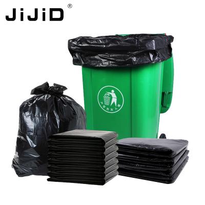 China JiJiD Waste Bag Black Elephant Pleat Black LDPE Recyclable Custom Biodegradable Roll Manufacturers Black Plastic Roll for sale