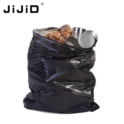 China JiJiD Recyclable Black Large Thick Large Size Plastic Lawn Garbage Bag Home Office Garbage Bag Kitchen Garbage Bag for sale