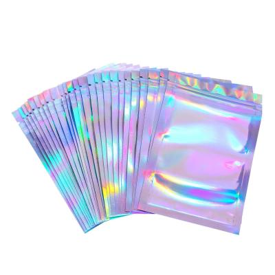 China JiJiD Logo Printed Small Jewelry Holographic Plastic Bag Zipper Custom Pouch Moisture Proof Bag for sale