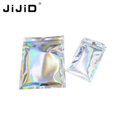 China JiJiD Simple Design Disposable Custom Printed Silver Aluminum Foil Food Zipper Mylar Bag for sale