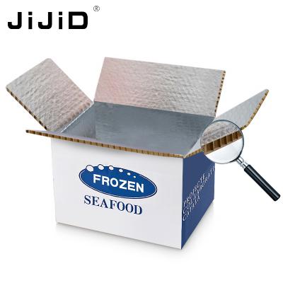 China JiJiD High Quality Recyclable Honeycomb Cardboard Box Insulated Aluminum Cooler Box Waterproof Shipping Honeycomb Panel Box For Frozen Food for sale