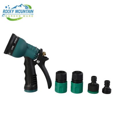 China Variable Flow Controls Garden Hose Nozzle - Hand Sprayer - High Pressure Spray Gun With 8 Pattern Settings Watering With 2 Connector and 2 Tap Adapter for sale