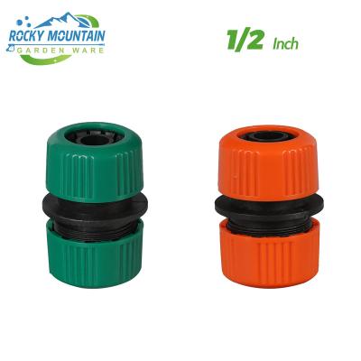 China Variable Flow Controls 1/2 Inch Plastic Garden Water Hose Nozzle Connector 2 Way Repair Connector Quick Tap Connector for sale