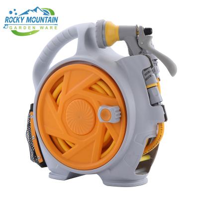 China Flexible Garden Retractable Hose Reel, Portable Simple Home Hose Reel 45+5 FT with 7 Patterns Spray Nozzle Garden Watering Car Washing for sale