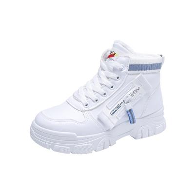 China Keep Warm Female Leather White Color Casual Shoes White Short Women's Boots for sale