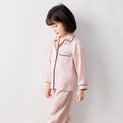 China Hot Sale 100% Natural QUICK DRY Boys Silk Pajamas Sets Baby Kids Luxury Long Sleeve Silk Pajamas for sale