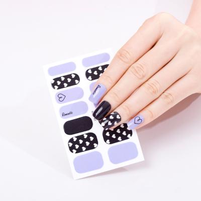 China 14pcs/Sheet Design Waterproof Nail Sticker For Girl DIY Beautiful Nail Sticker Wholesale Sticker For Nail for sale