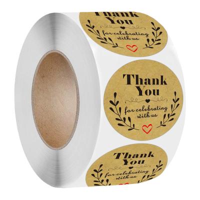 China Waterproof Custom Thank You For Celebrating With Us Wrapping Paper Stickers Roll Wedding Birthday Party Favor Decoration Sticker for sale